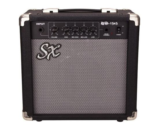 SX BA1565 Комбоусилитель для бас-гитары, 6,5", 15Вт, регуляторы Volume, High, Mid-high, Mid-low, Low, разъем для наушников, Over Drive