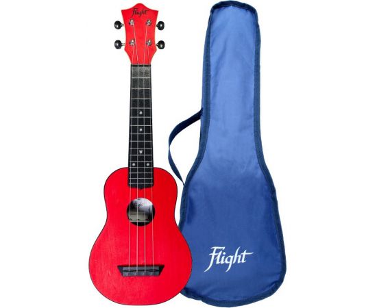 FLIGHT TUS-35 RD укулеле сопрано, Travel, верхняя дека липа, копус пластик, цвет красный. Чехол в комплекте