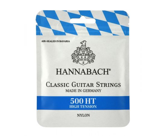 HANNABACH 500HT Silver-Plated, сильное натяжение Нейлоновые струны на классическую гитару чистый нейлон + посеребренная медная обмотка.
