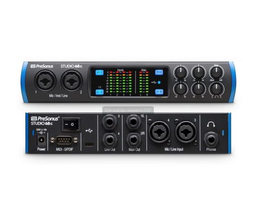 PRESONUS Studio 68C аудио/MIDI интерфейс,USB-C 2.0, 6вх/6 вых каналов, предусилители XMAX, до 24 бит