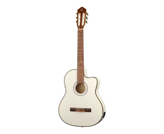 ORTEGA RCE145WH Family Series Pro Классическая гитара со звукоснимателем, размер 4/4, белая