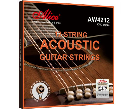 ALICE AW4212-L Комплект струн для 12-струнной акустической гитары, бронза 90/10, 12-52