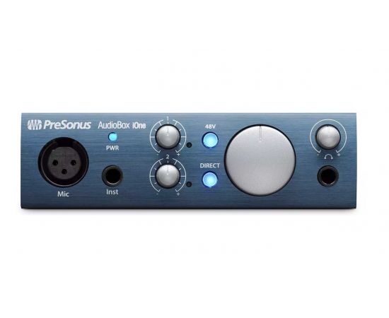 PRESONUS AudioBox iOne аудио интерфейс, USB 2.0/iPad-Port, 2вх/2 вых канала, 1мик,1инстр, 24бит/44-96кГц, софт Studio One Artist