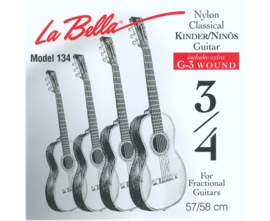 ​LA BELLA FG134 Комплект струн для классической 6-струнной гитары с уменьшенной 3/4 мензурой.
