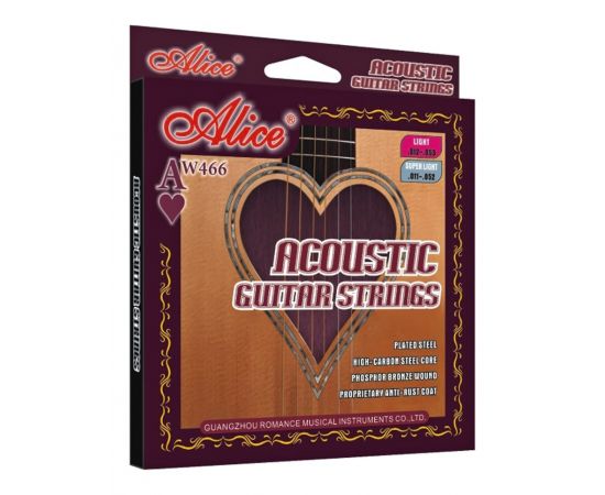 ALICE AW466-SL Комплект струн для акустической гитары, фосфорная бронза, 11-52