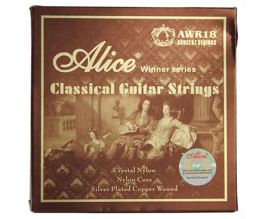ALICE AWR18-N Комплект струн для классической гитары, среднее натяжение, посеребренные