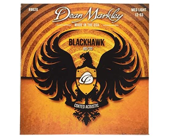DEAN MARKLEY DM8020 Blackhawk 80/20 Комплект струн для акустической гитары, с покрытием, 12-53