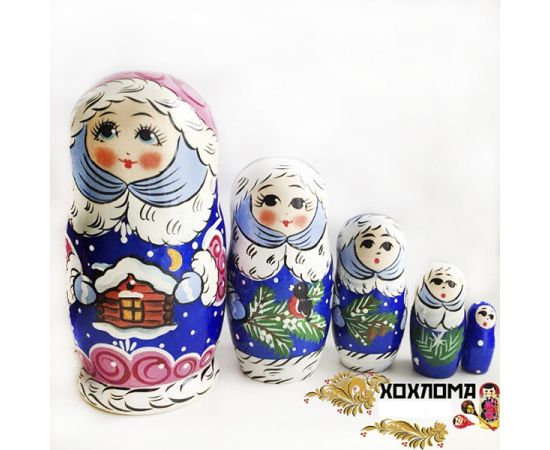 ХОХЛОМА LHM10180 Матрешка новогодняя "Снегурочка" 5 кукольная