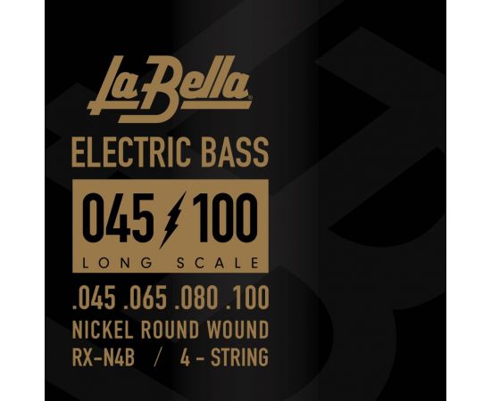 LA BELLA RX-N4B RX – Nickel Комплект струн для бас-гитары, никелированные, 45-100