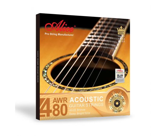 ALICE AWR480-XL Комплект струн для акустической гитары, бронза 80/20, 10-47