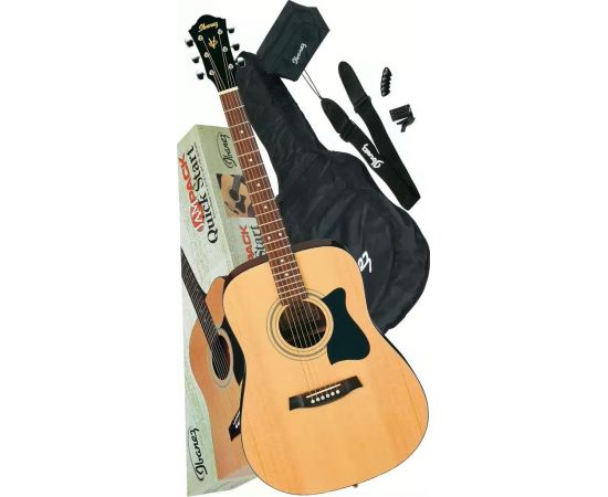 IBANEZ V50NJP NATURAL Акустическая гитара, форма деки Дредноут, натурального цвета, 20 ладов.