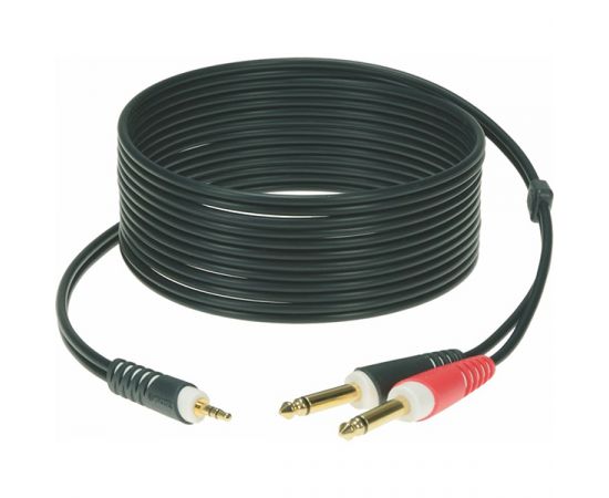 KLOTZ AY5-0200 Коммутационный кабель, 3.5мм-2x6.35мм, 2м