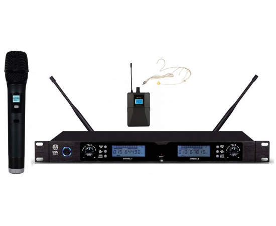DDM SOUND RS-2 Радиосистема UHF, 1 ручной микрофон, 1 головной микрофон