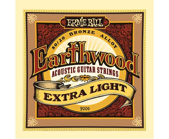 ERNIE BALL P02006 Earthwood Extra Light Комплект струн для акустической гитары, бронза, 10-50