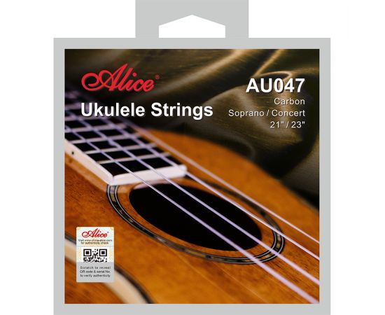 ALICE AU047 Комплект струн для укулеле сопрано/концерт, карбон,