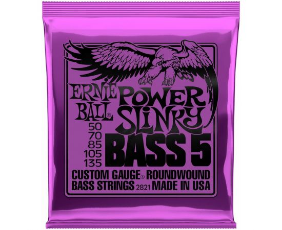 ERNIE BALL 2821 Nickel 50-135 Wound Slinky Power Струны для 5 струнной бас-гитары