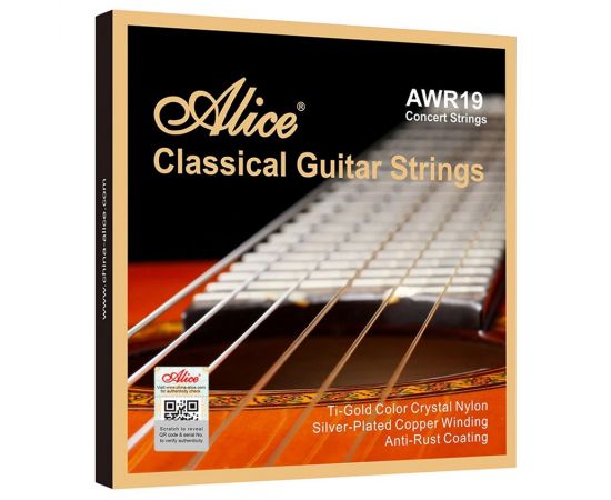 ALICE AWR19-N Комплект струн для классической гитары, среднее натяжение, посеребренные