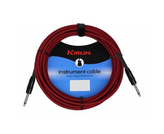 ​KIRLIN IWC-201B/RD кабель инструментальный Jack-Jack 6.7 ммтканый 3м
