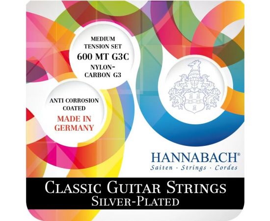 HANNABACH 600MT-G3C Silver-Plated Green Комплект струн для классической гитары, среднее натяжение