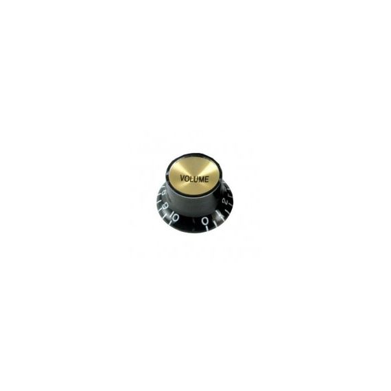 VIRTUOZO 11165-PRO Рукоятка громкости для гитары Электрик, VOLUME, цвет черный, шляпка золото							