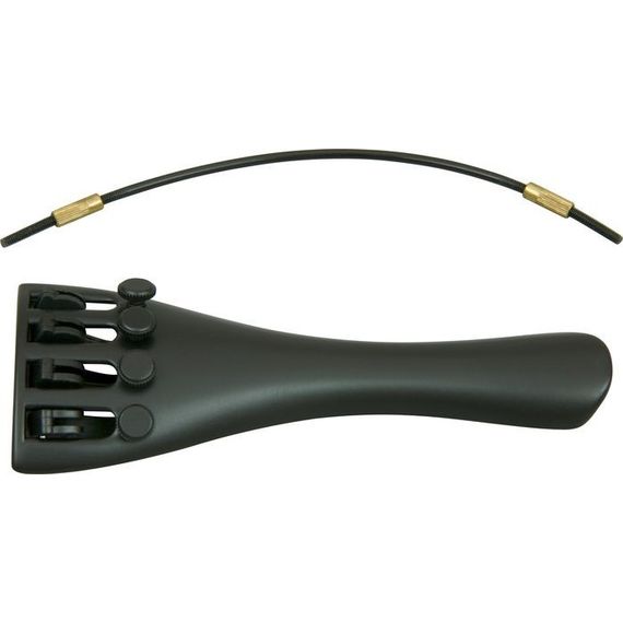BRAHNER СTP-235 Струнодержатель для скрипки 1/4 карбоновый с 4-мя машинками для микроподстройки, цвет-черн