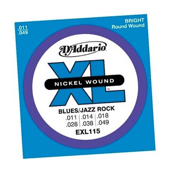 EXL115 XL NICKEL WOUND Струны для электро-гитары Blues/Jazz Rock 11-49 D`Addario EXL115 019954141288
D'Addario EXL115 Nickel Wound Electric Guitar Strings, Medium/Blues-Jazz Rock, 11-49
