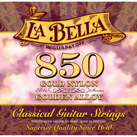 LA BELLA 850 Medium Hard Струны для классической гитары "Elite", жёлтый нейлон,