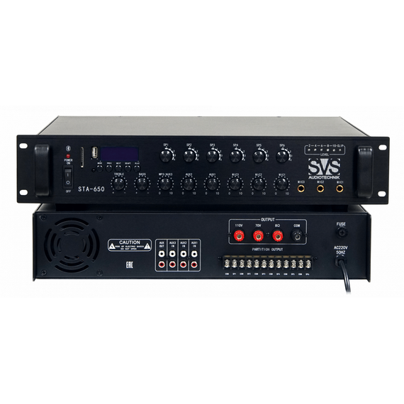 SVS Audiotechnik STA-650 Микшер-усилитель на 6 зон, мощностью 650 Вт. 70/100 В, возможность низкоомн, изображение 2