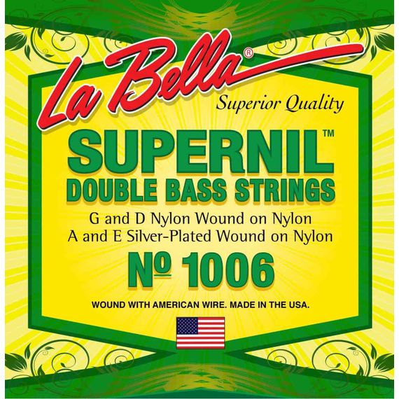 LA BELLA 1006 Supernil Nylon Wound Double Bass Комплект нейлоновых струн для контрабаса. СОЛЬ - РЕ Н