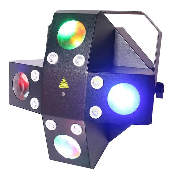 LED STAR Circus III Эффект светодиодный многолучевой, 8*12Вт W, 20*3Вт R/G/B/W/A, лазер R 150Mw/G 50