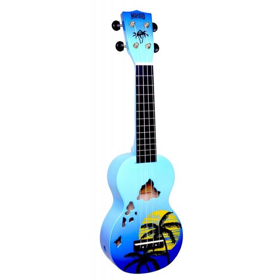 MAHALO MD1HABUB Укулеле сопрано с чехлом, струны Aquila, цвет Blue Burst, серия Hawaii