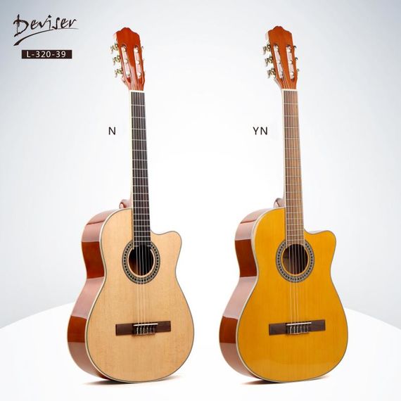 DEVISER L-320 N Гитара классическая, верхняя дека ель, обечайка и нижняя дека тополь, гриф махагони, накладка грифа палисандр, цвет N