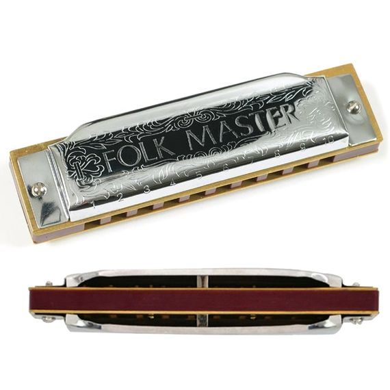 SUZUKI 1072 E губная гармоника диатоническая Folkmaster "E", 10 holes, пластиковый корпус, никелиров
