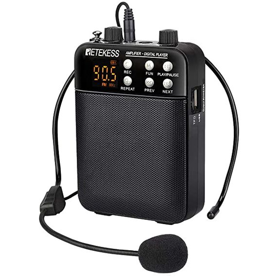 RETEKESS TR619 мегафон портативный с головным микрофоном 3 Вт fm-усилитель звука микрофон для учителя.информатора,тур-гида с MP3-плеером fm-радио рекордер