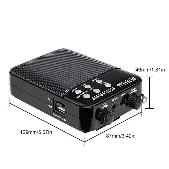 RETEKESS TR619 мегафон портативный с головным микрофоном 3 Вт fm-усилитель звука микрофон для учителя.информатора,тур-гида с MP3-плеером fm-радио рекордер