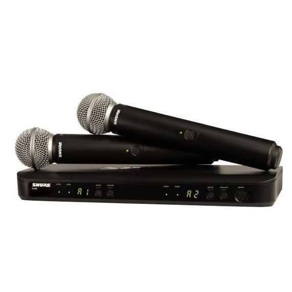 SHURE BLX288E/SM58 M17 двухканальная радиосистема с двумя ручными передатчиками SM58