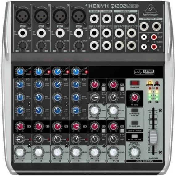 BEHRINGER XENYX Q1202USB-EU Пульт микшерный универсальный 12 каналов, USB/аудио интерфейс, микрофонн