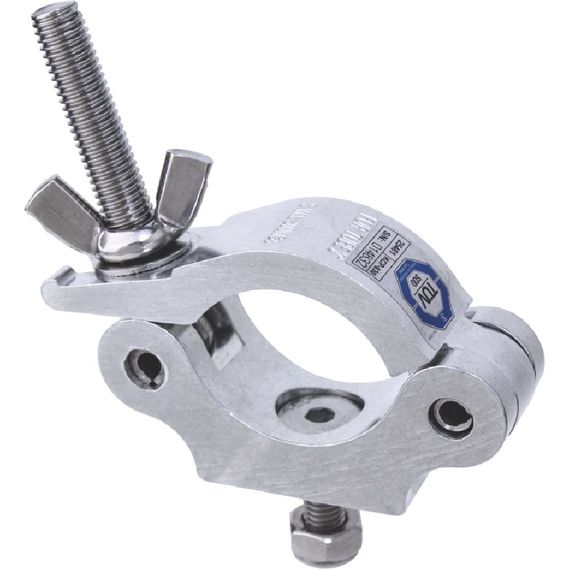 KUPO KCP-830 Струбцина большая, до 300 кг,Для труб диаметром D 48-51 мм,SLIM HALF COUPLER для подвеса и крепления светового оборудования,Потайное отверстие с болтом М10 длиной 30 мм и гайкой,