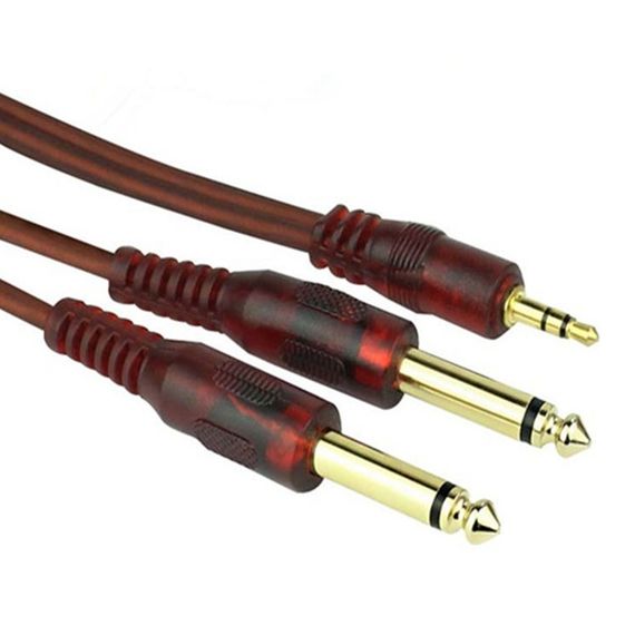 STOREMUSIC AP-3435/3 аудиокабель Mini Jack stereo - 2* 1/4 Jack mono 3 метра силикон