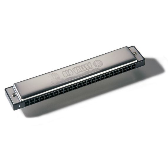 HOHNER Big Valley 2550/48 С (M255001) Губная гармоника,48 медных язычков Платы: медь 0,9 мм Корпус: ABS пластик черного цвета Материал крышки: нержавеющая сталь Тональность: C Длина: 18 см
