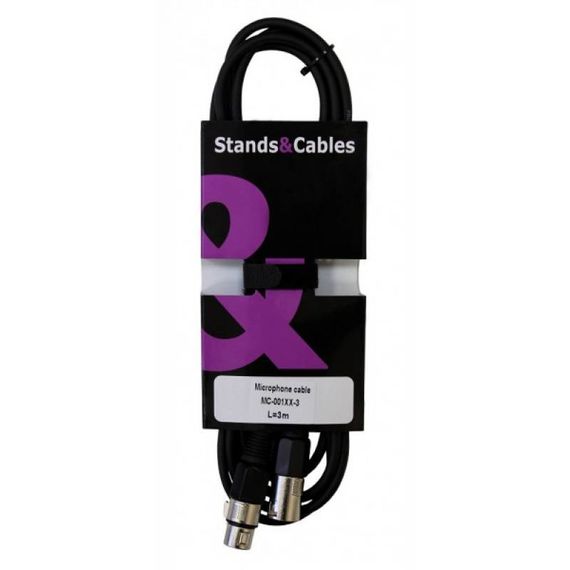 STANDS & CABLES MC-001XX-3 микрофонный кабель распаянный, XLR-XLR, длина 3 метра