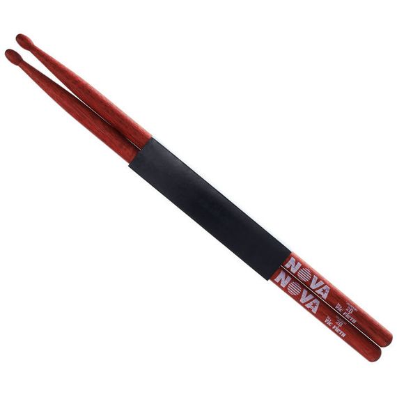 VIC FIRTH N2BR NOVA барабанные палочки 2B с деревянным наконечником, цвет красный, орех, длина 16 1/