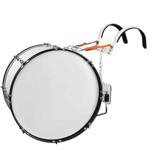 ROLLING ROCK JR-2212H WH Барабан маршевый БАС размер 22 х 12" (55*30 см), цвет - БЕЛЫЙ, с наплечными держателями, колотушка в комплекте