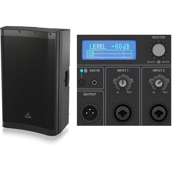 BEHRINGER DR115DSP активная 2-полосная АС, 15"+1,75", 1400Вт пик., встроенный DSP и 2-канальный микшер, Bluetooth