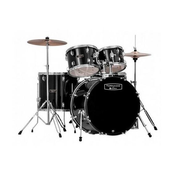 MAPEX TND5254TCDK Ударная установка из 5-ти барабанов "Tornado series": BD22*16, TT12*09, TT13*10, FT16*16, SD14*55, cymbal 14" hi-hat, 16" crash, палочки 1 пара, трон, hardware, цвет Black