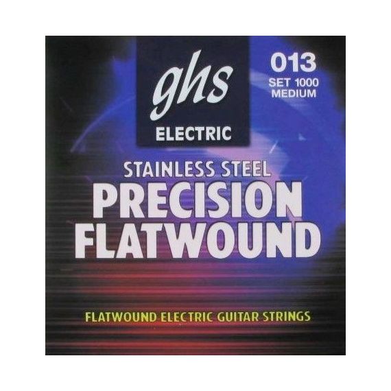 GHS 1000 Precision Flatwound- струны для электрогитары - нержавеющая сталь, плоская обмотка;