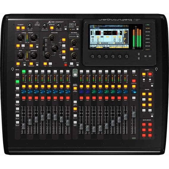 BEHRINGER X32 COMPACT цифровой микшер, 32 вх+8 возвратов, 17 фейдеров, 22 аналоговых вх/14 вых, 8FX, 16MIX, 6MATRIX, 6MUTE, 2xAES50, USB-audio