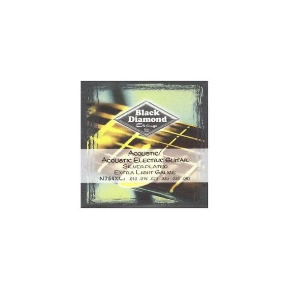 Black Diamond N754XL Струны для акустической гитары .010-.047, silver N754XL