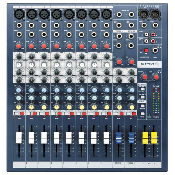 SOUNDCRAFT EFX8 микшер 8 моно, 2 стерео, 2 Aux. Встроенный процессор эффектов Lexicon. 32 пресета, с