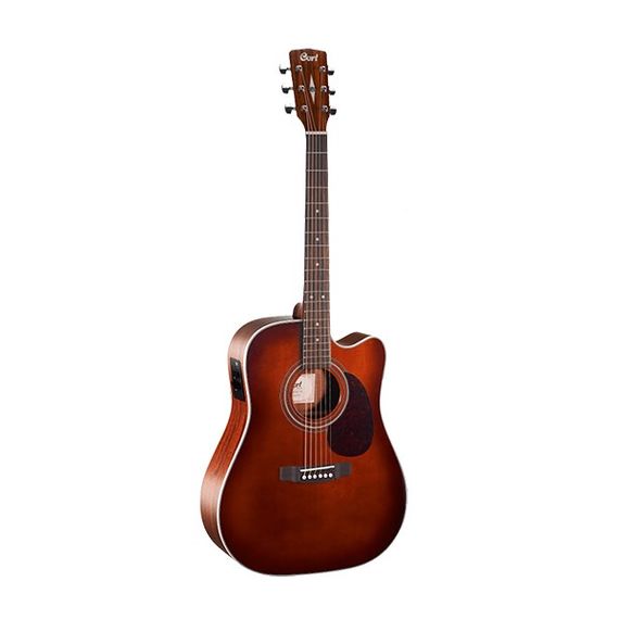 CORT MR500E-BR MR Series Электро-акустическая гитара, с вырезом, коричневая,Форма корпуса: дредноут,